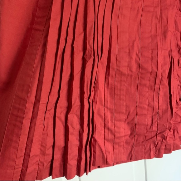 Ann Taylor LOFT Rust Pleated & Belted Skater Skirt, [Sz 8] - Picture 6 of 11